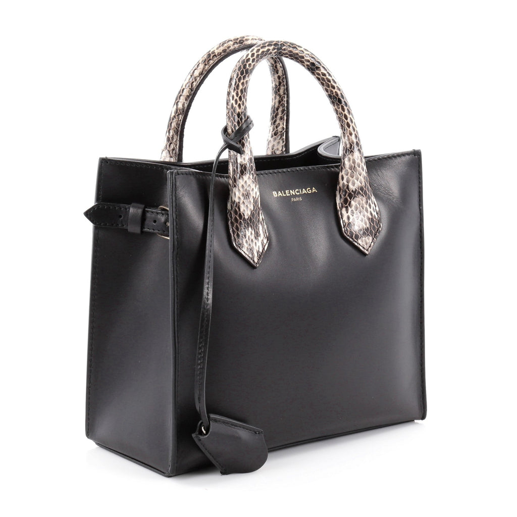 Padlock Nude All Afternoon Tote Leather with Snakeskin Mini