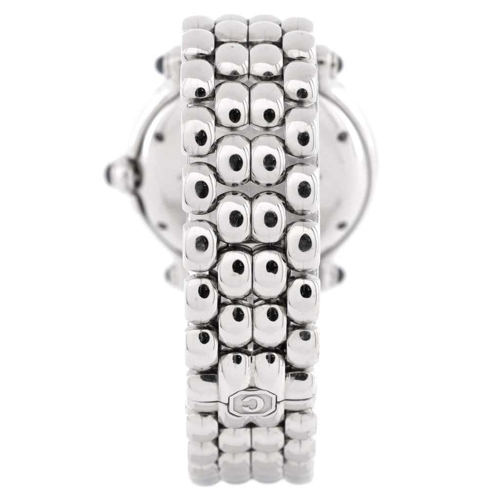Happy Sport Classic Round Quartz Watch Stainless Steel with Diamond Bezel and Floating Diamonds 32
