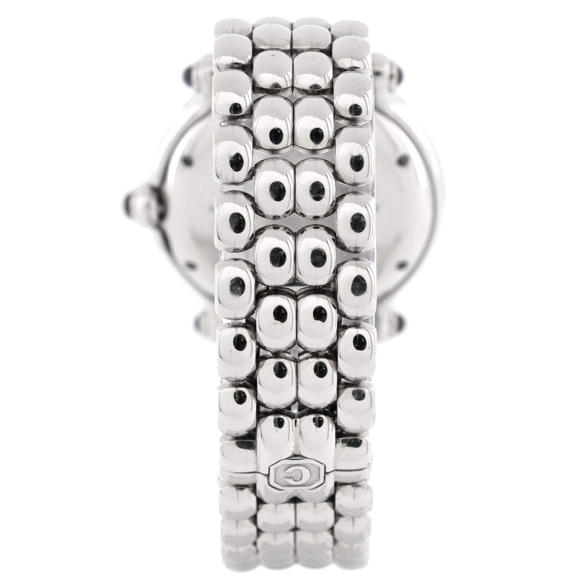 Happy Sport Classic Round Quartz Watch Stainless Steel with Diamond Bezel and Floating Diamonds 32