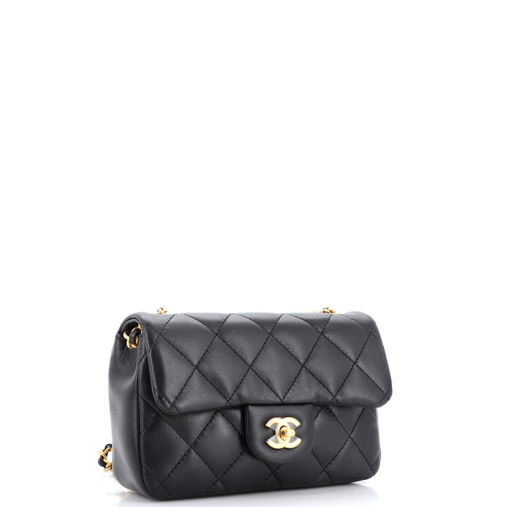 Heart Charms Flap Bag Quilted Lambskin Mini