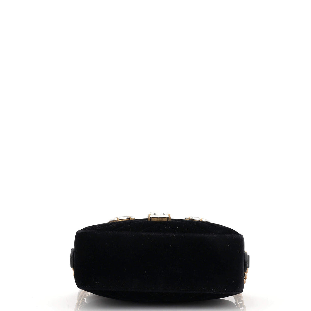 GG Marmont Shoulder Bag Crystal Embellished Matelasse Velvet Mini