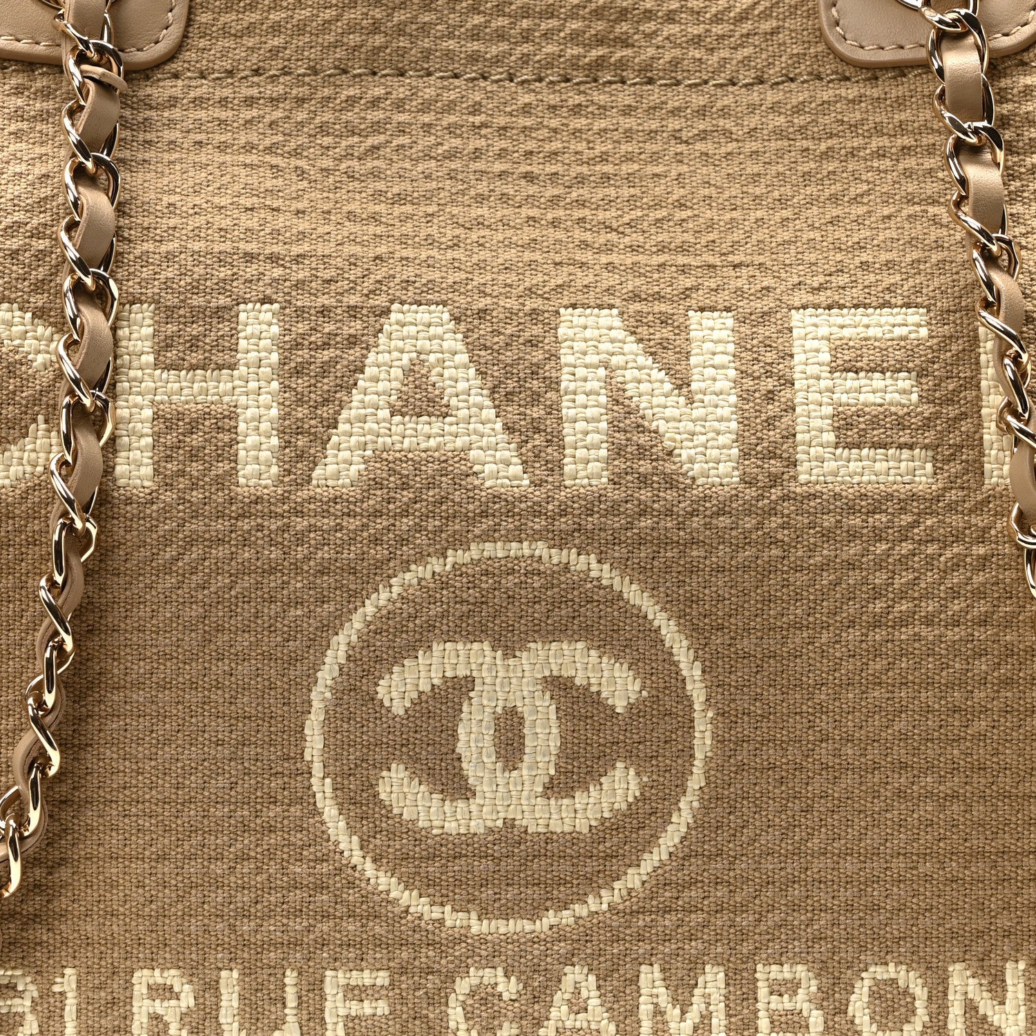 Mixed Fibers Small Deauville Tote Beige