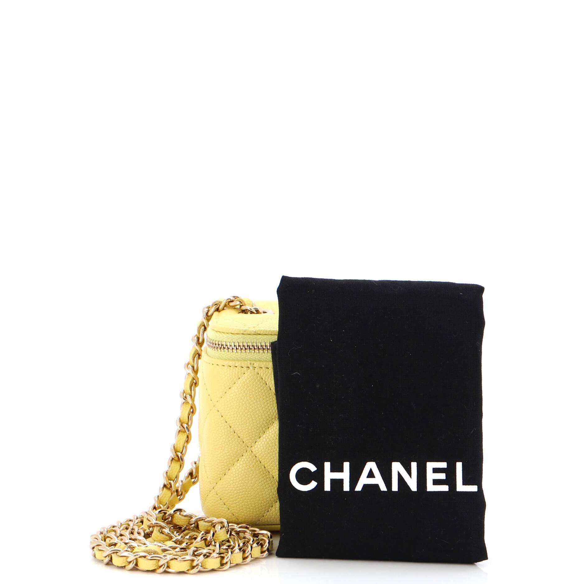 Classic Vanity Case with Chain Quilted Caviar Mini