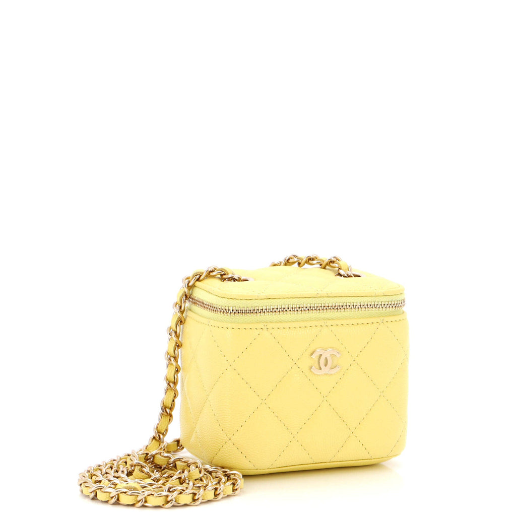 Classic Vanity Case with Chain Quilted Caviar Mini