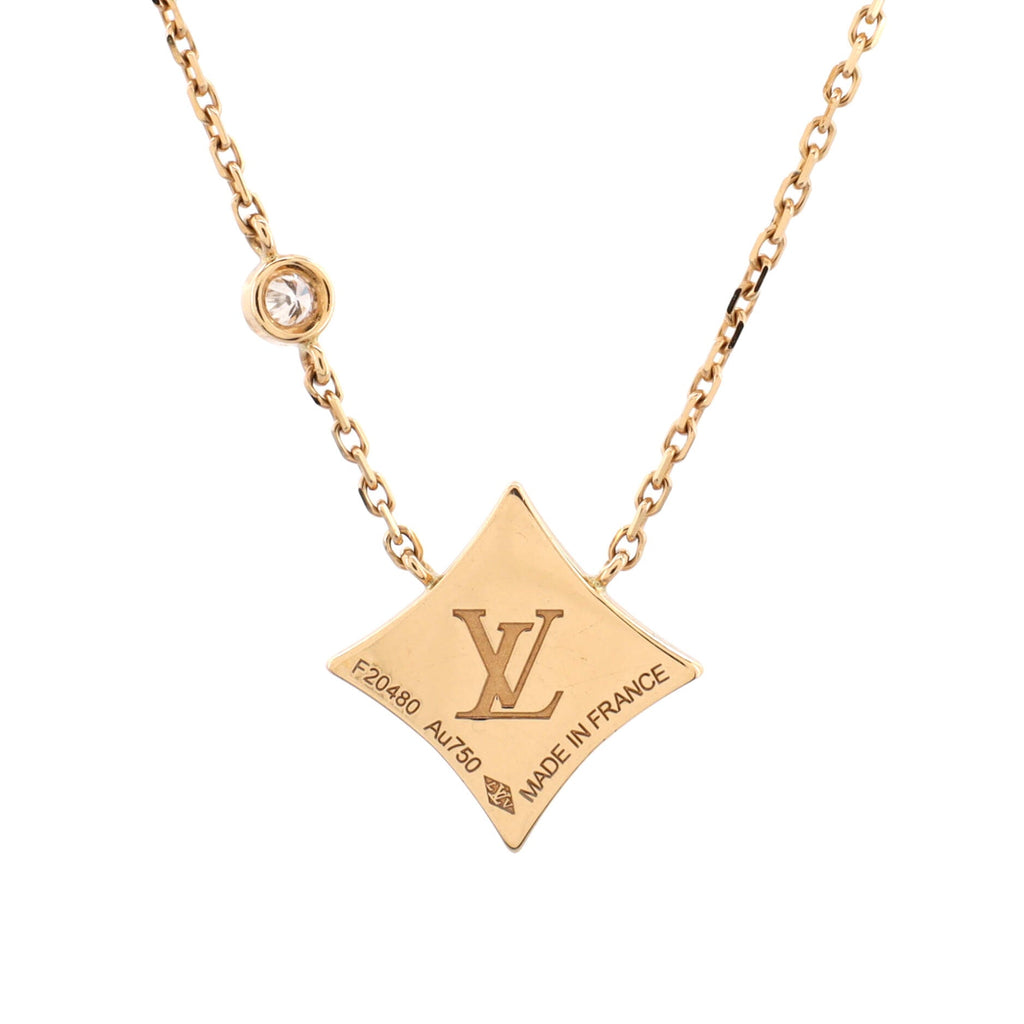 Color Blossom BB Star Pendant Necklace 18K Yellow Gold with Onyx and Diamond