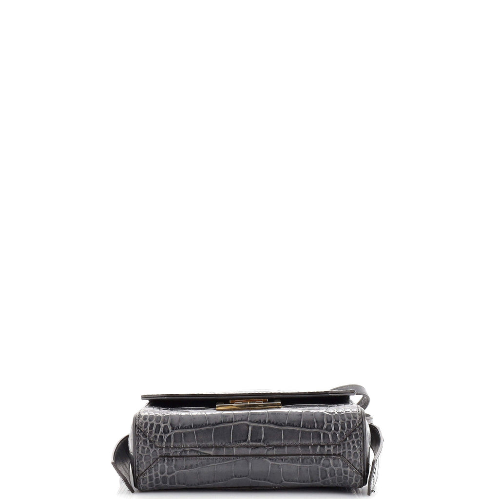 Eden Top Handle Bag Crocodile Embossed Leather Mini