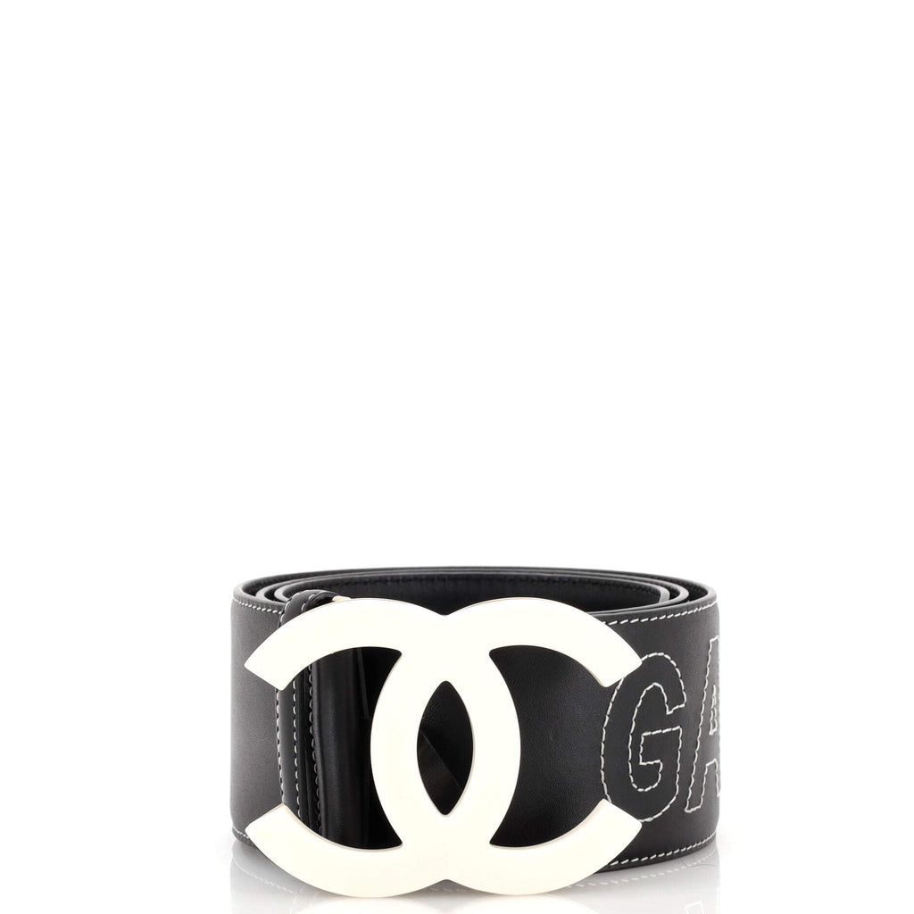 Gabrielle CC Buckle Belt Leather and Resin Wide 85