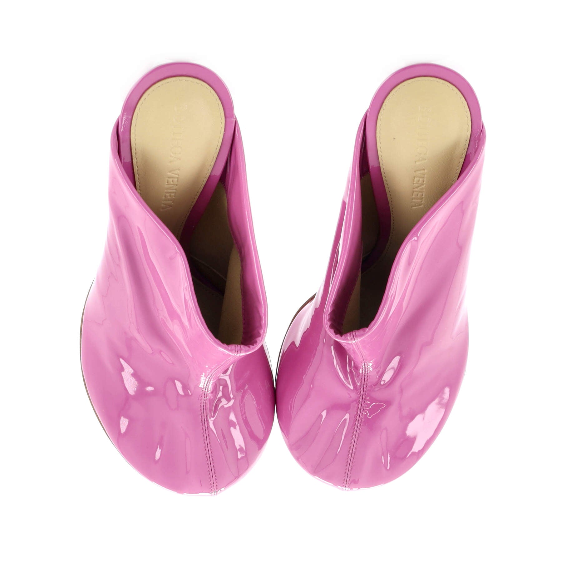 Women's Dot Sock Heeled Mules Patent