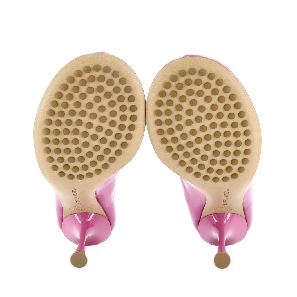 Women's Dot Sock Heeled Mules Patent