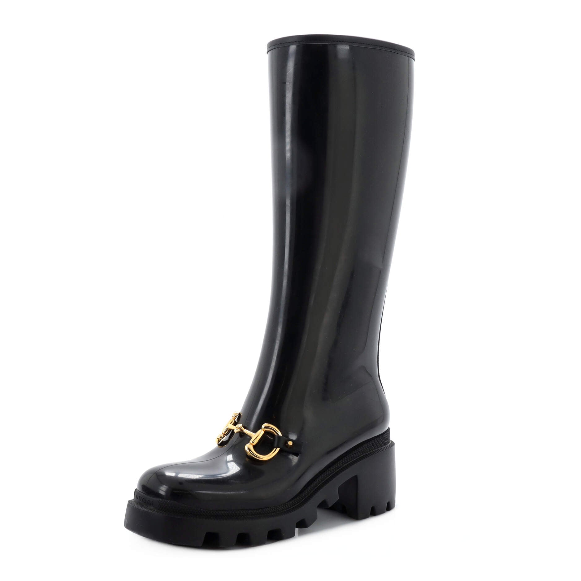 Women's Horsebit Knee High Boots Rubber