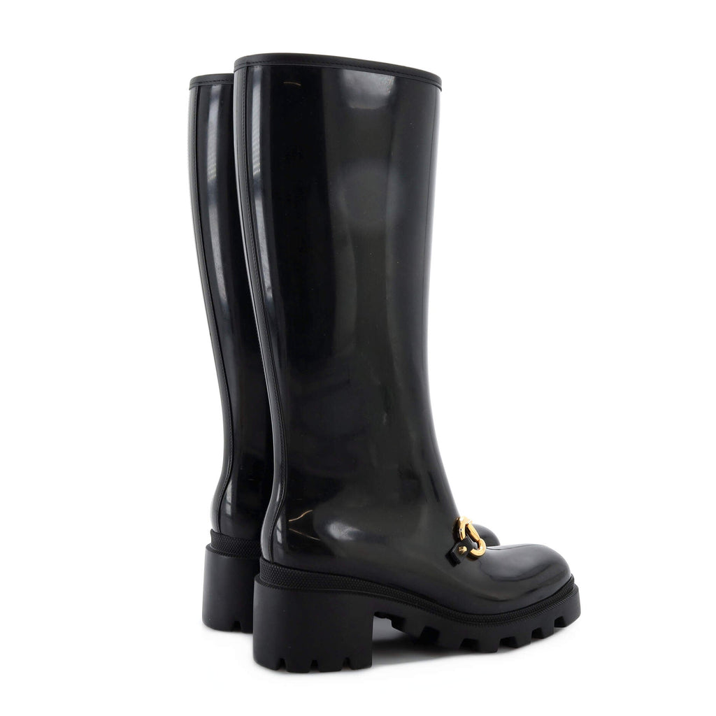 Women's Horsebit Knee High Boots Rubber