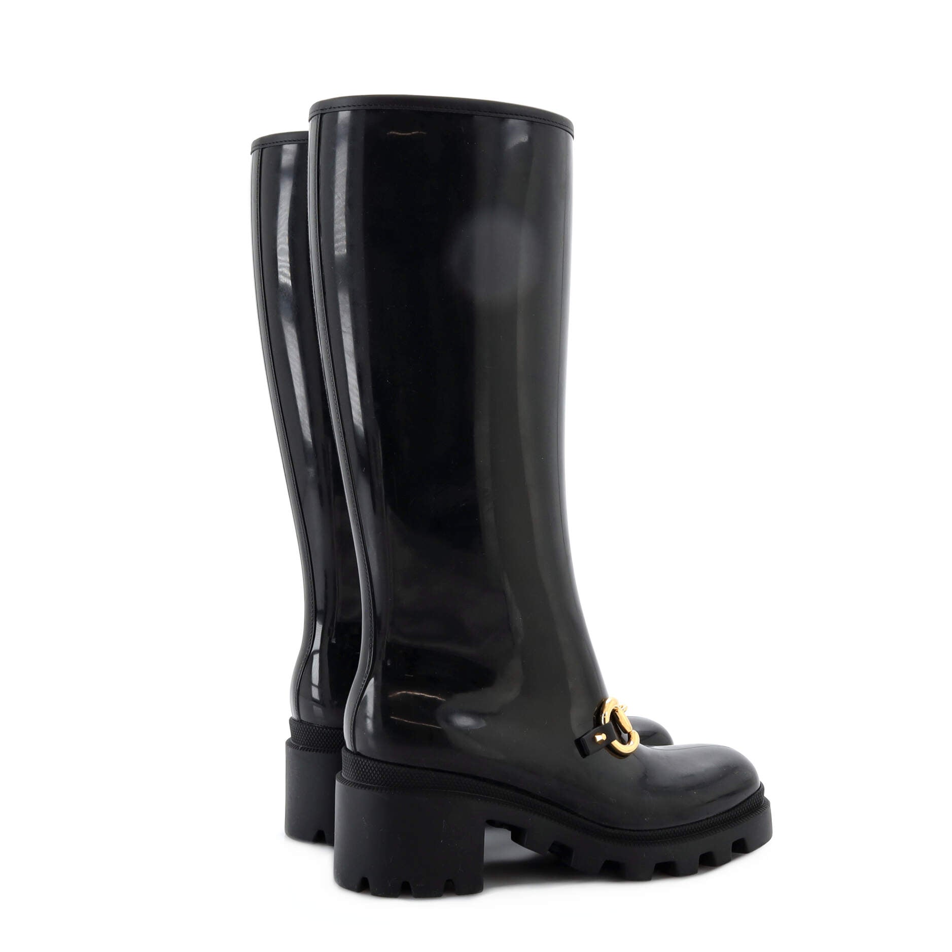 Women's Horsebit Knee High Boots Rubber