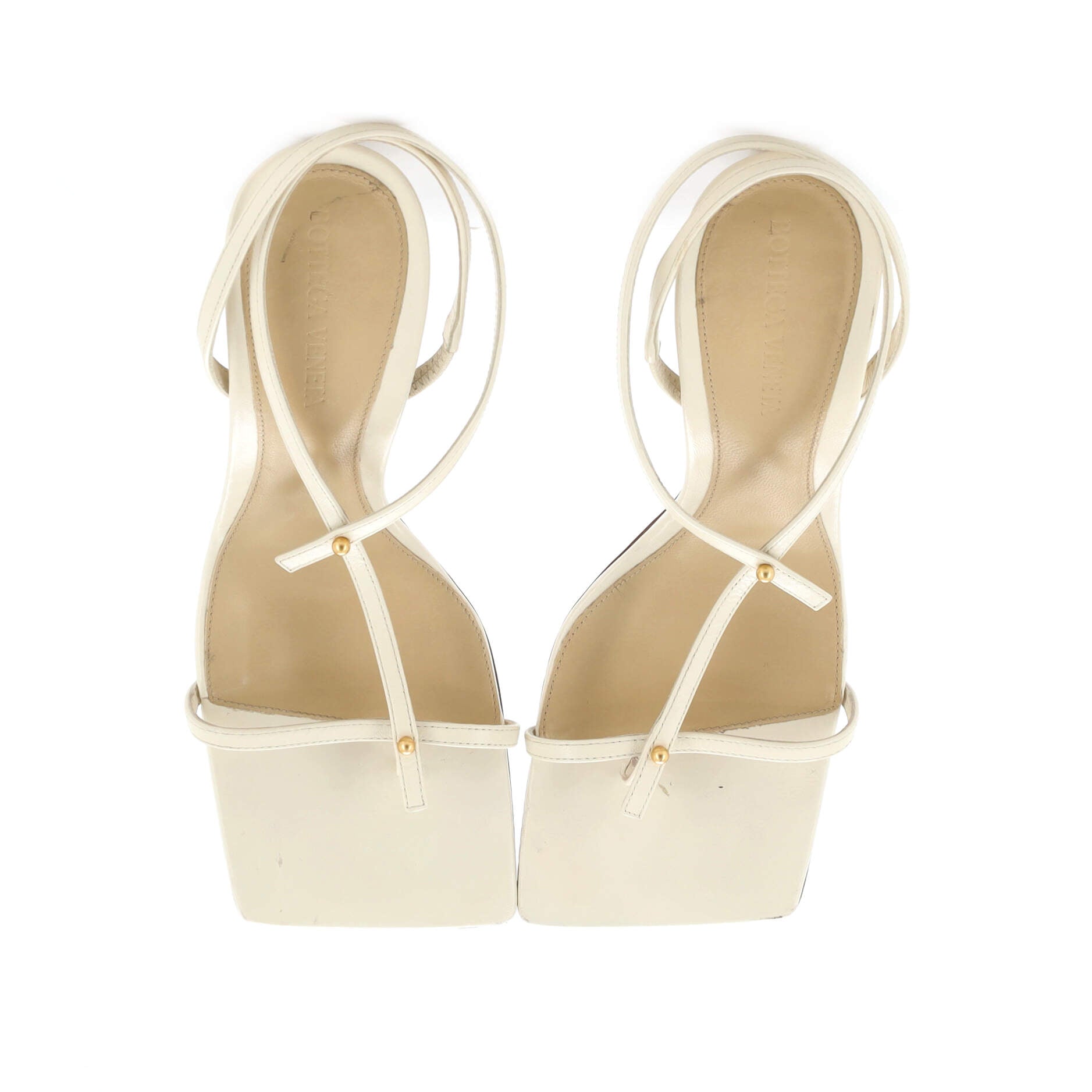 Women's Stretch Strap Heeled Sandals Leather