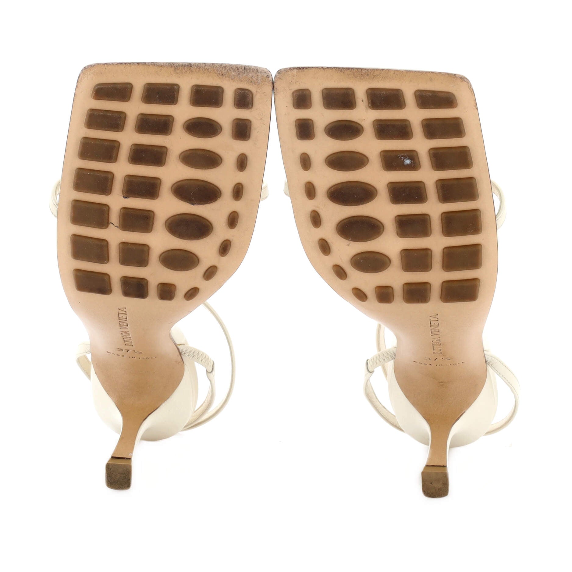 Women's Stretch Strap Heeled Sandals Leather