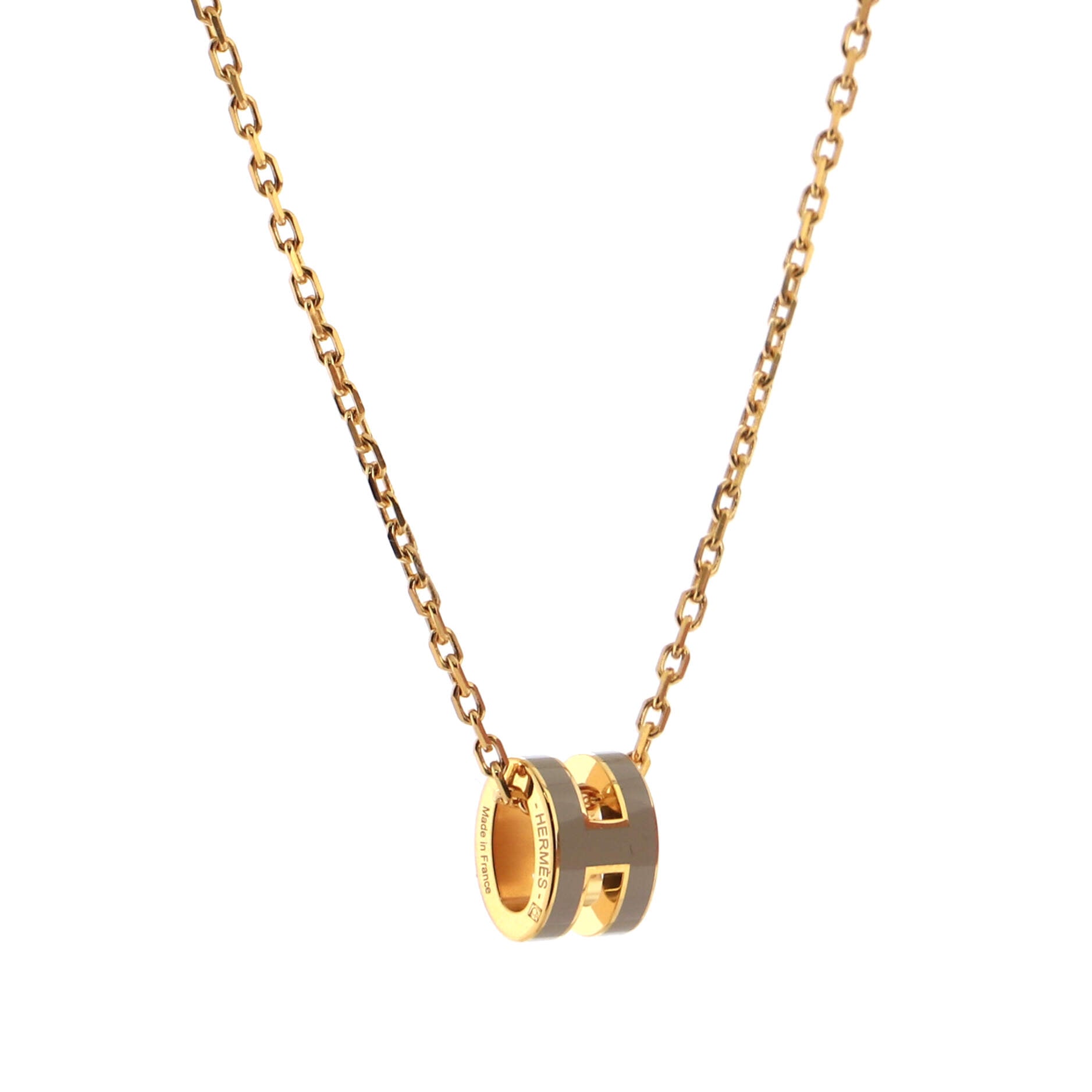Pop H Pendant Chain Necklace Metal and Enamel Mini