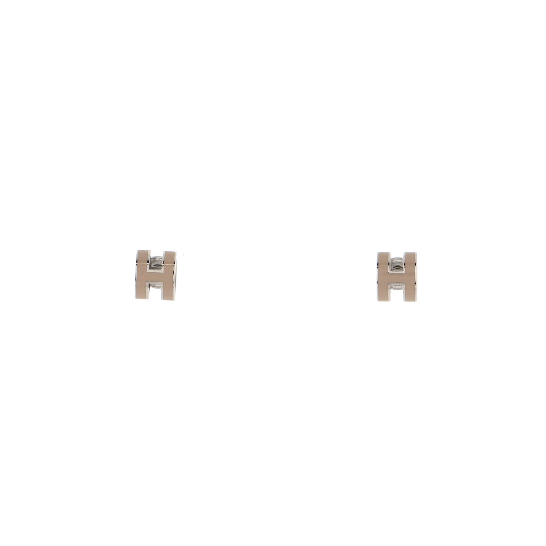 Pop H Stud Earrings Metal and Enamel Mini
