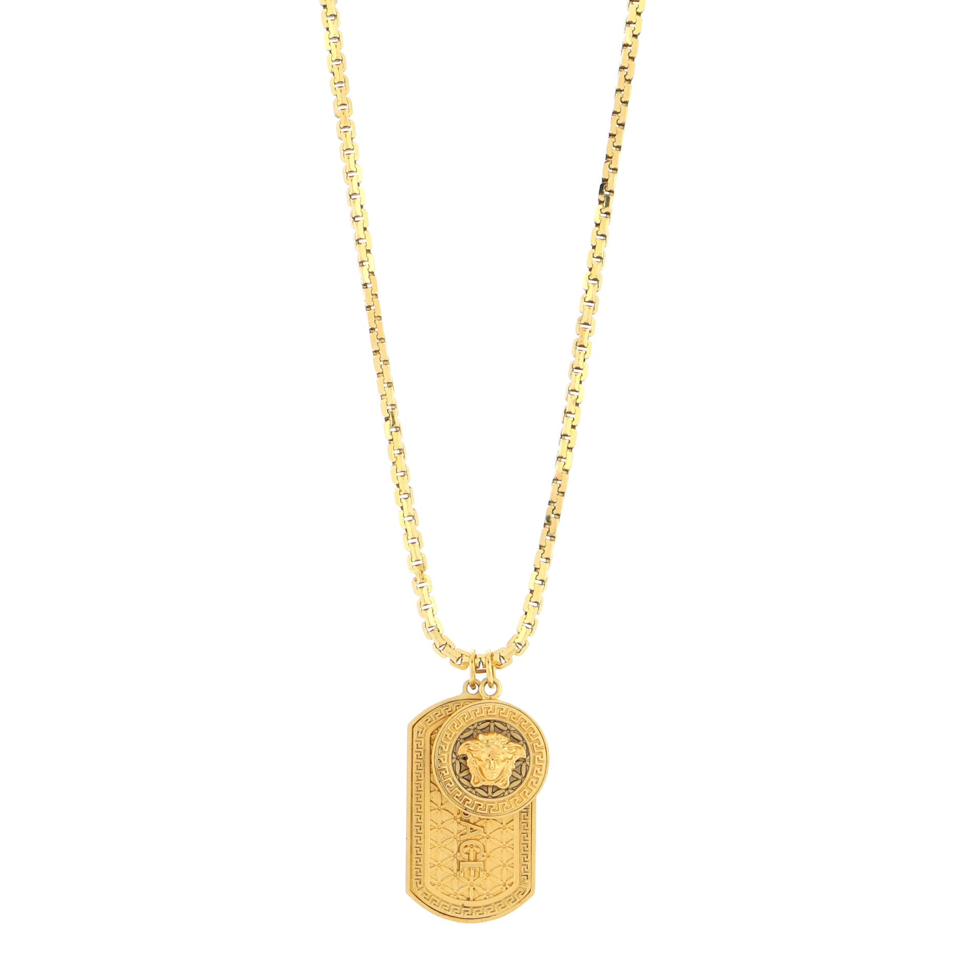 Medusa Dog Tag Pendant Necklace Metal