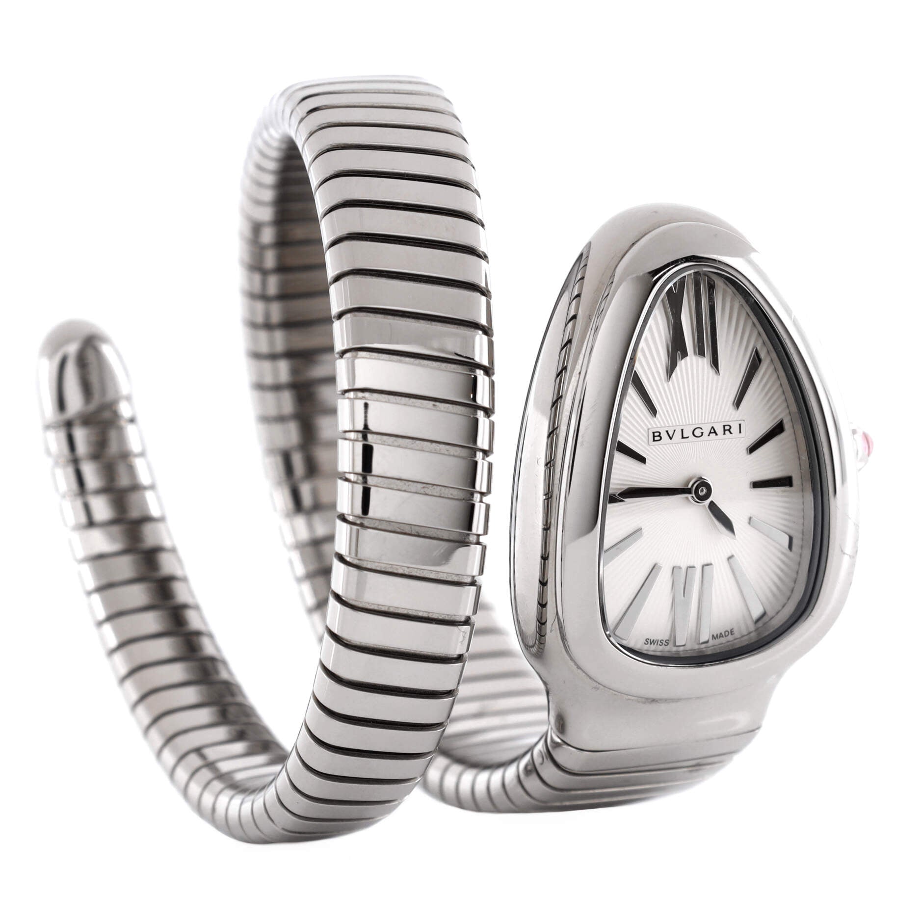 Serpenti Tubogas Single Spiral Quartz Watch Stainless Steel 23