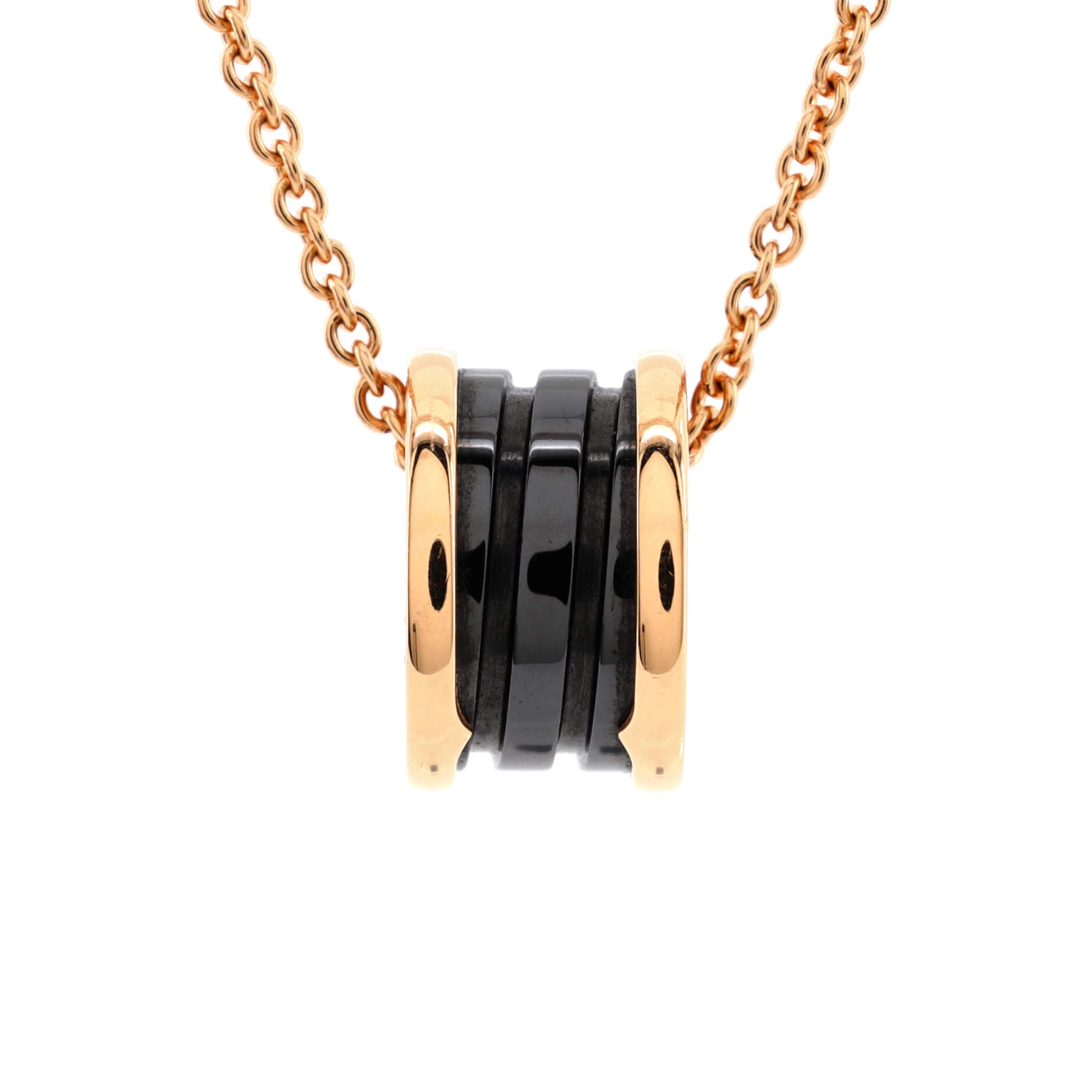 B.Zero1 Pendant Necklace 18K Rose Gold and Ceramic