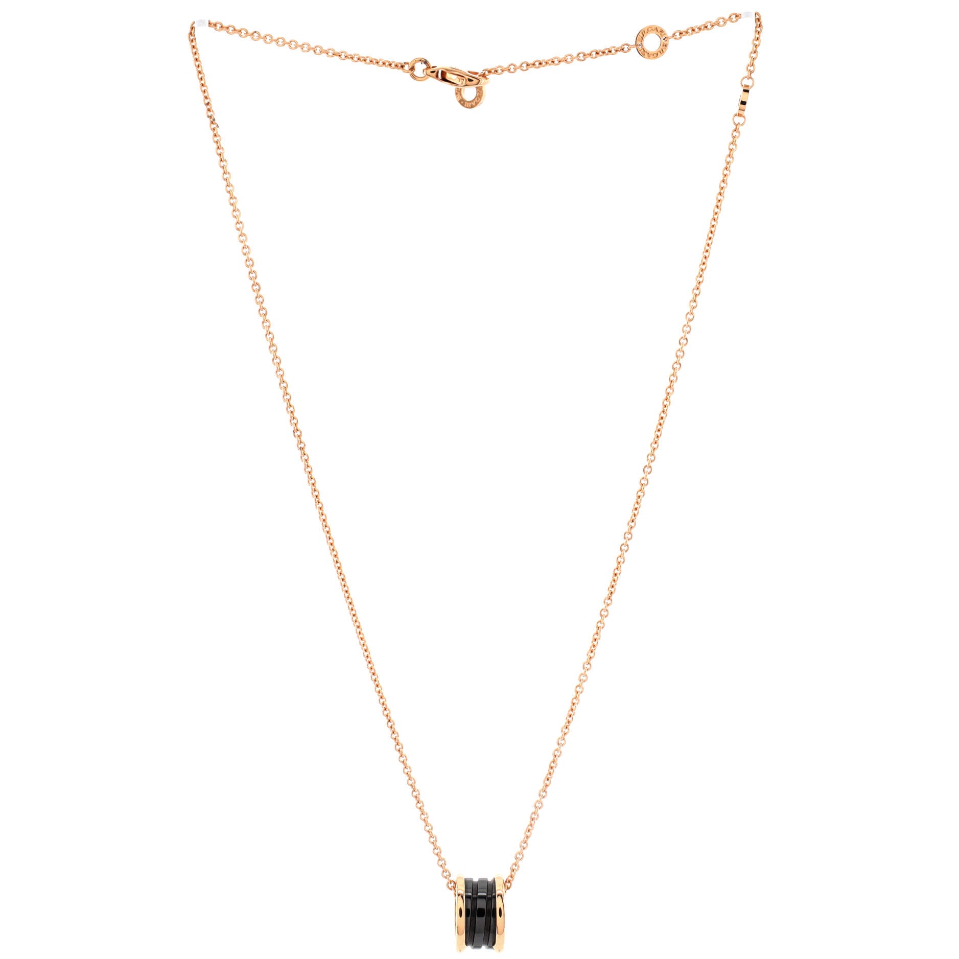 B.Zero1 Pendant Necklace 18K Rose Gold and Ceramic