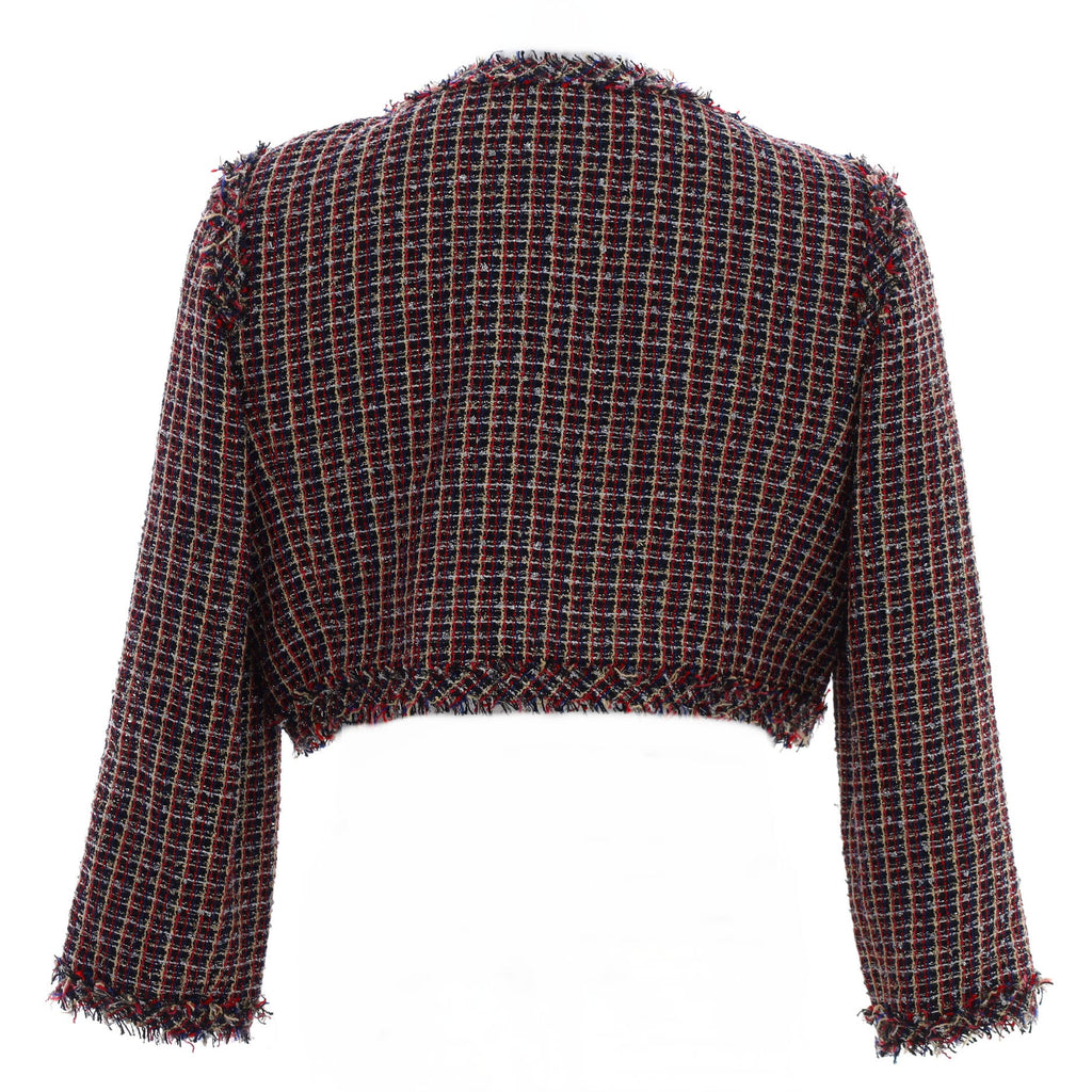 Women's Double Pocket Cropped Jacket Tweed