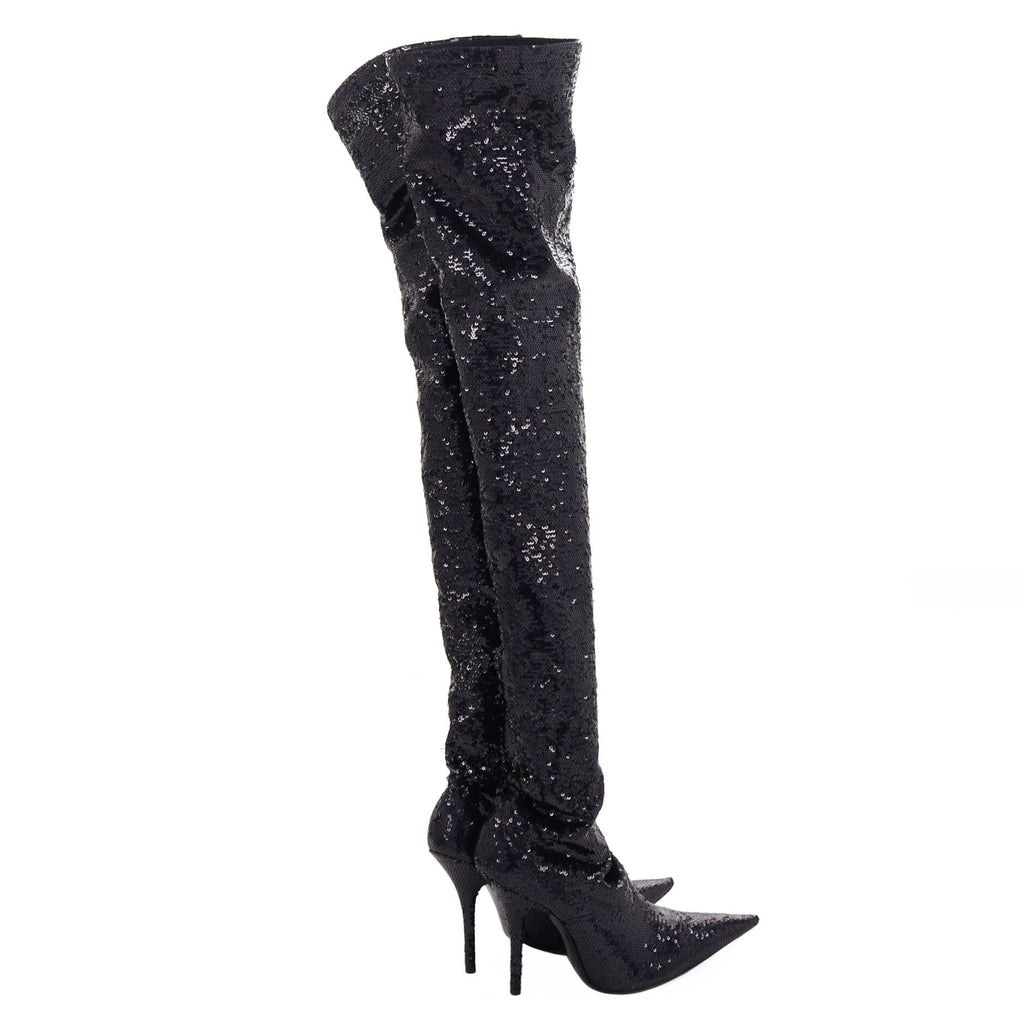 Women's Knife Thigh High Boots Sequins