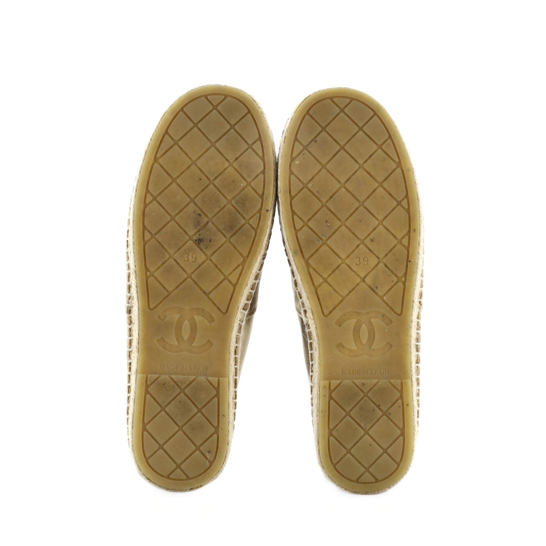 Women's CHA-NEL Logo Cap Toe Espadrilles Velvet
