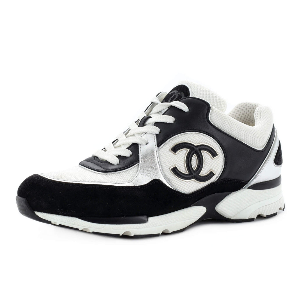 Women's CC Low-Top Sneakers Leather and Fabric with Suede