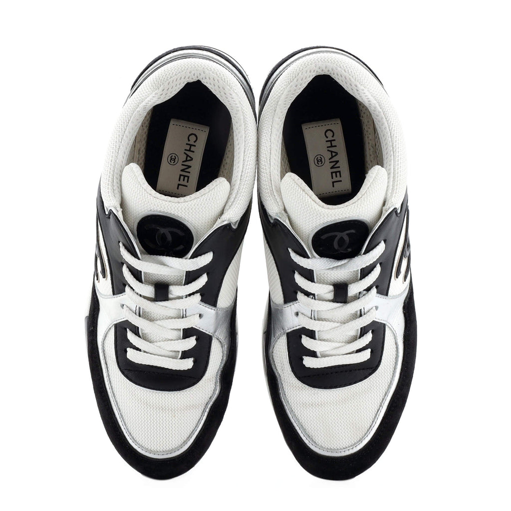 Women's CC Low-Top Sneakers Leather and Fabric with Suede