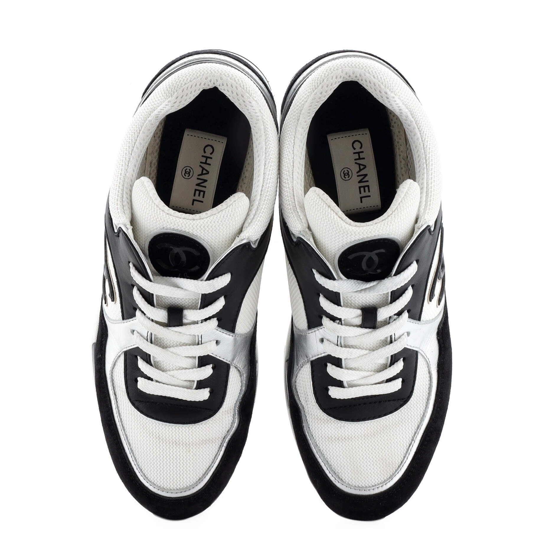 Women's CC Low-Top Sneakers Leather and Fabric with Suede