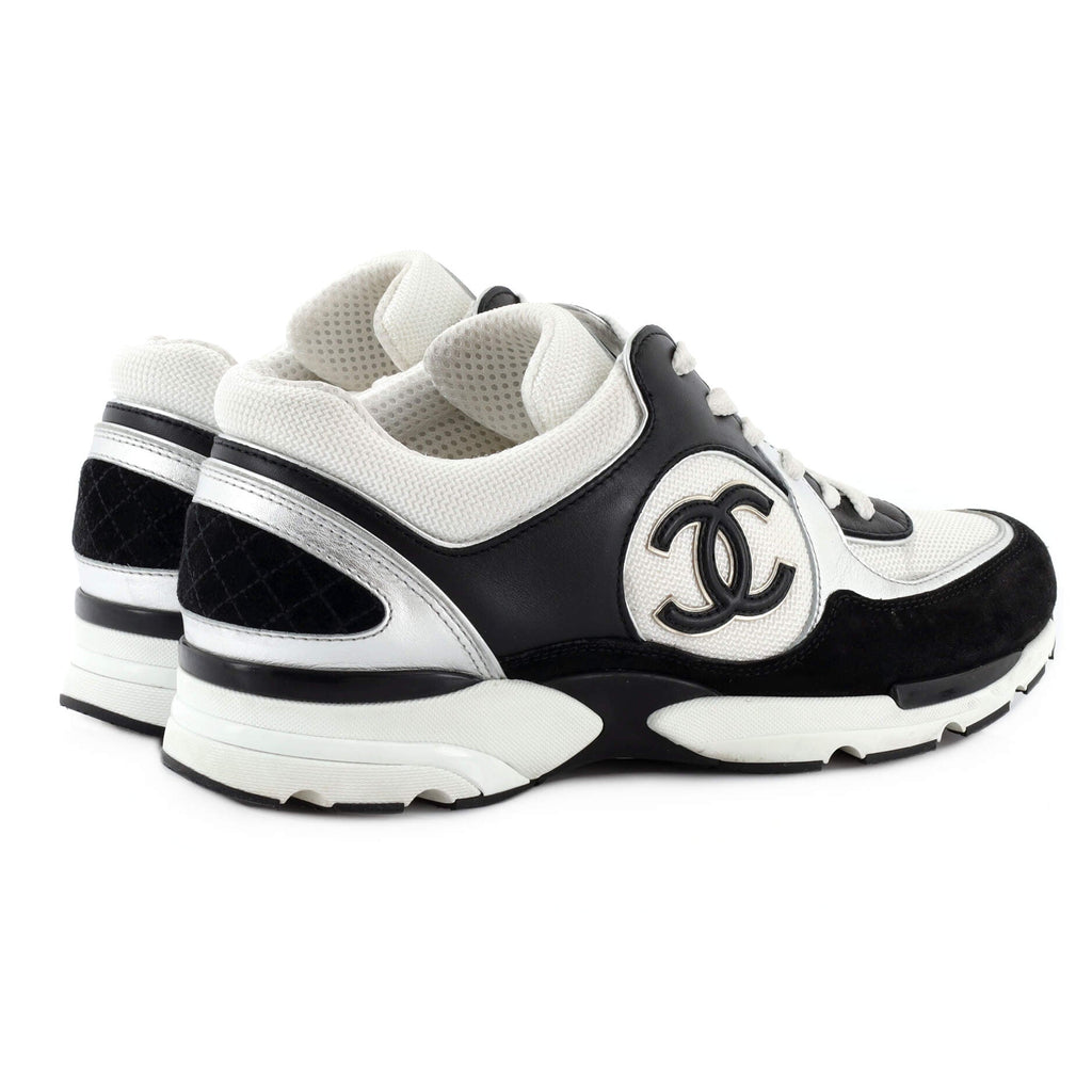 Women's CC Low-Top Sneakers Leather and Fabric with Suede
