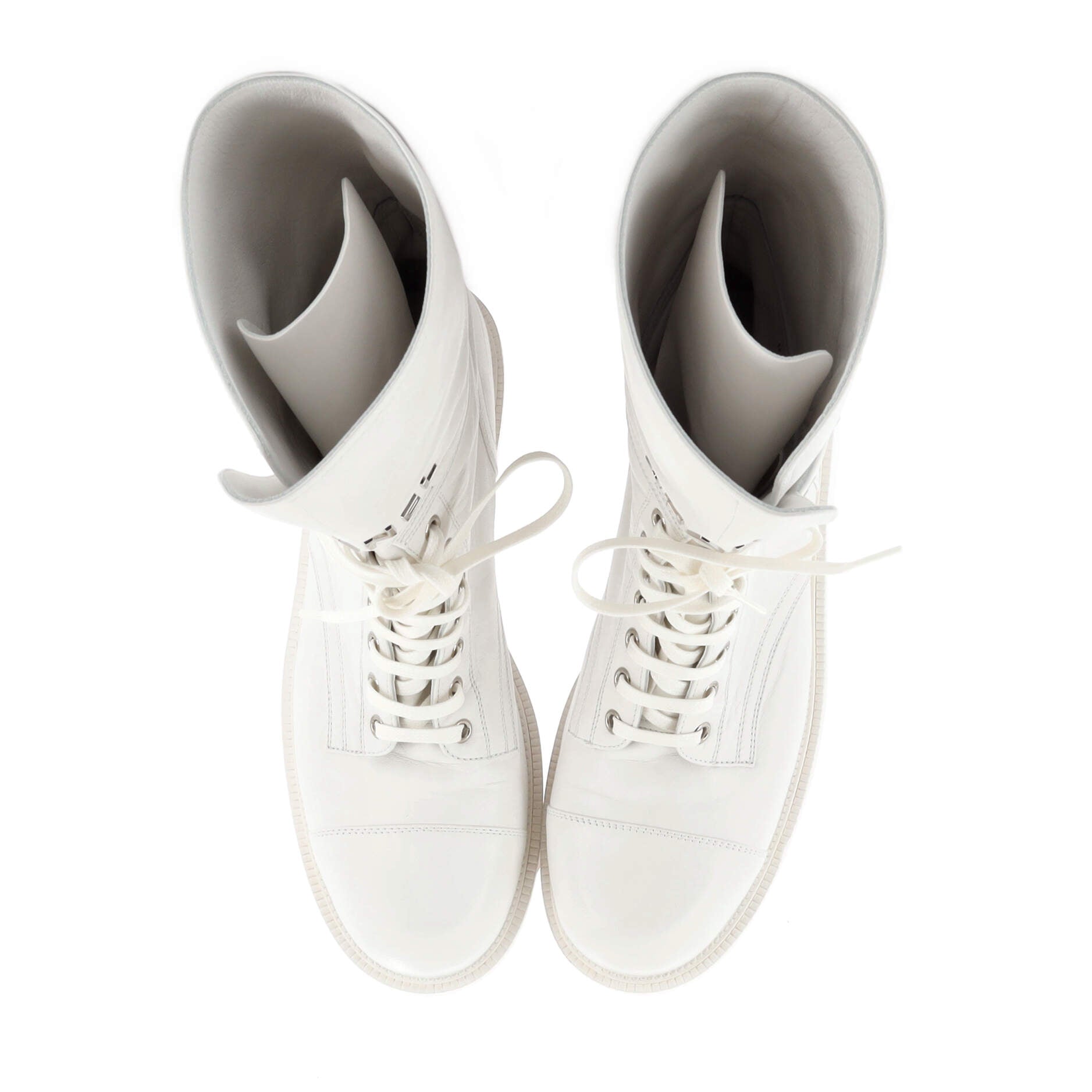 Logo Buckle Combat Boots Leather