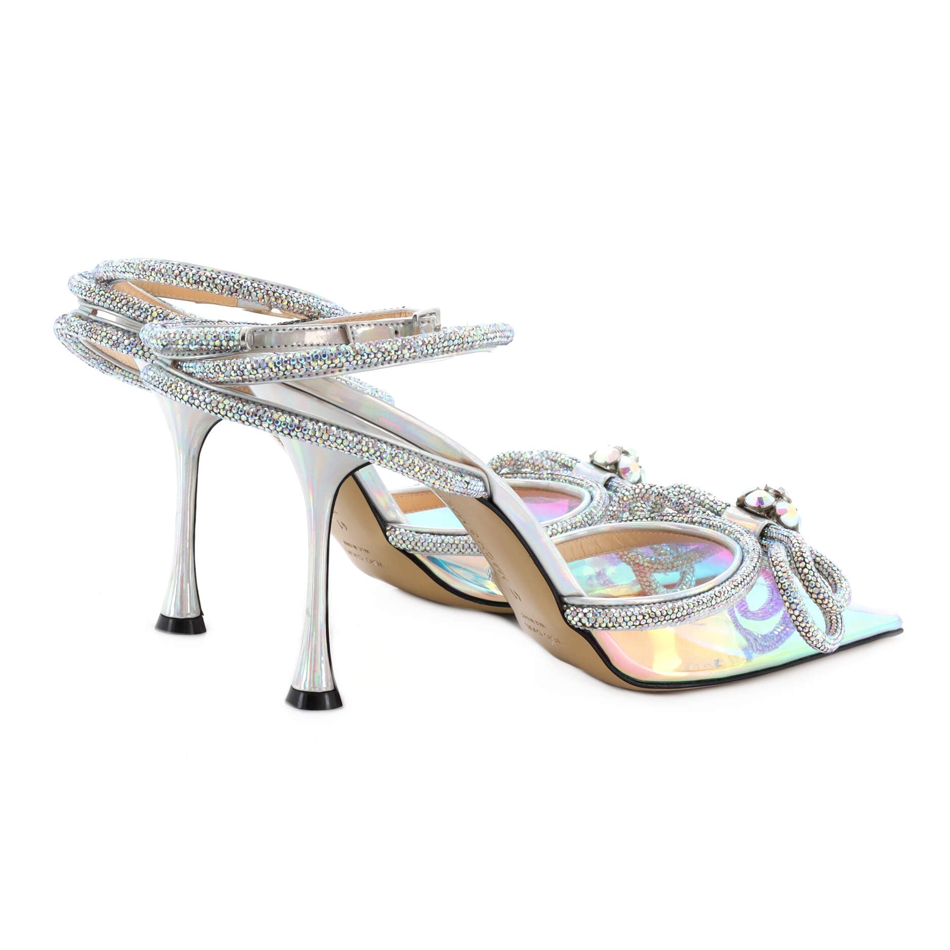 Women's Bow of Elizabeth Ankle Strap Pumps Iridescent PVC 100