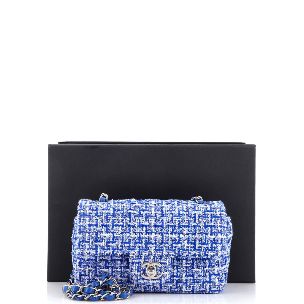 Classic Single Flap Bag Quilted Tweed Mini