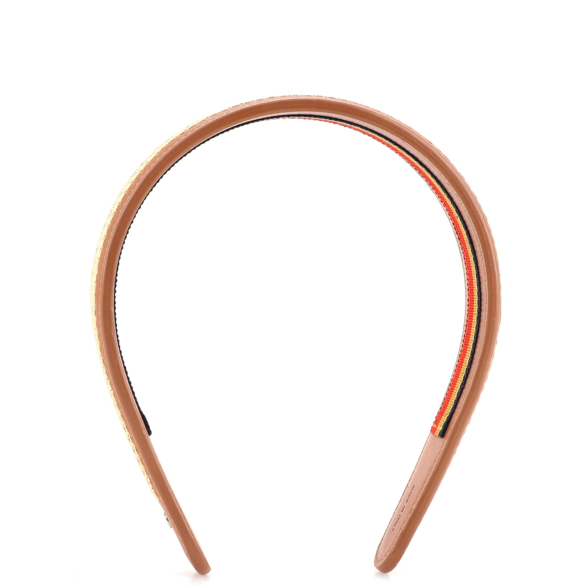 Elizabeth Headband Woven Leather with Rocabar Ribbon