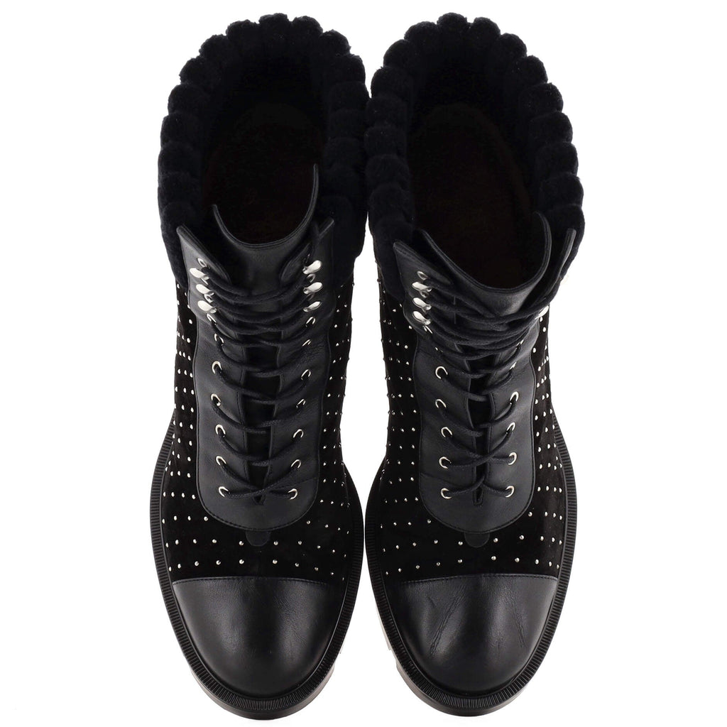 Women's Dakita Lug Ankle Boots Studded Suede 70
