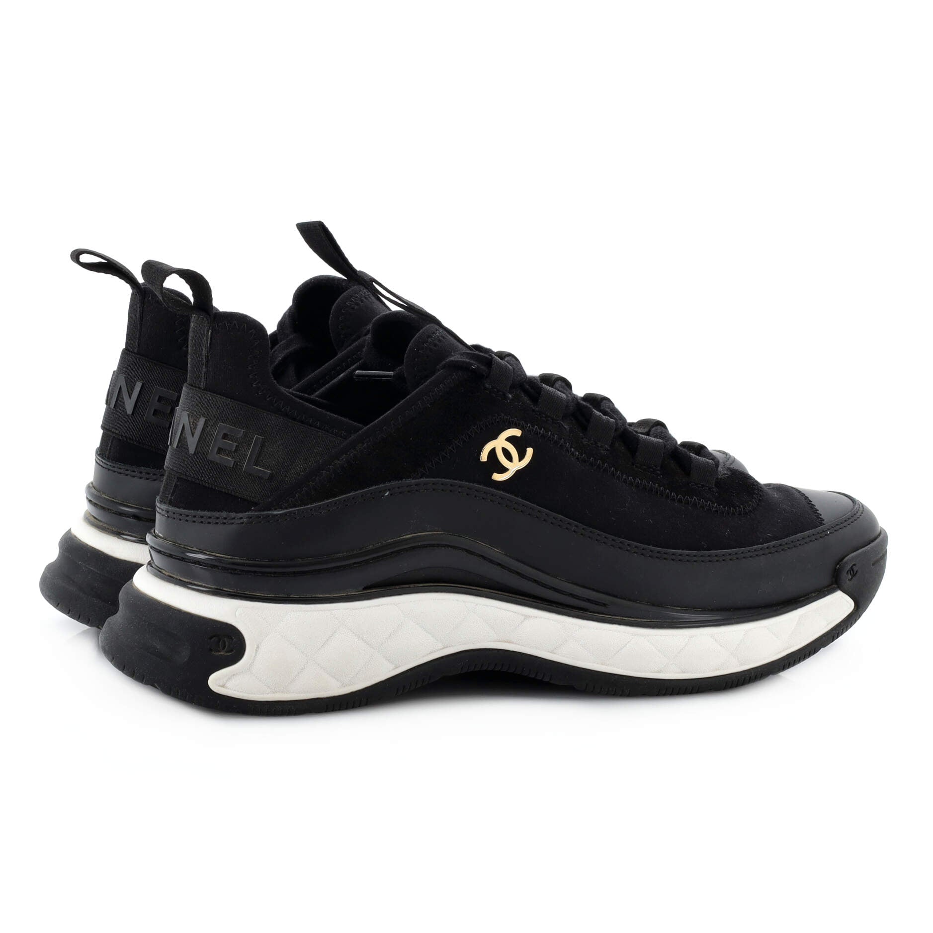 Women's CC Cap Toe Logo Sneakers Suede and Mixed Fibers