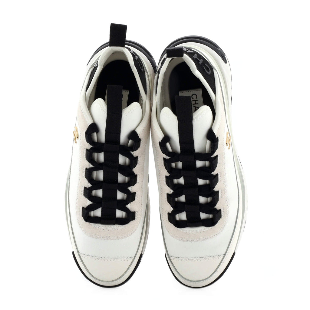 Women's CC Cap Toe Logo Sneakers Suede and Mixed Fibers