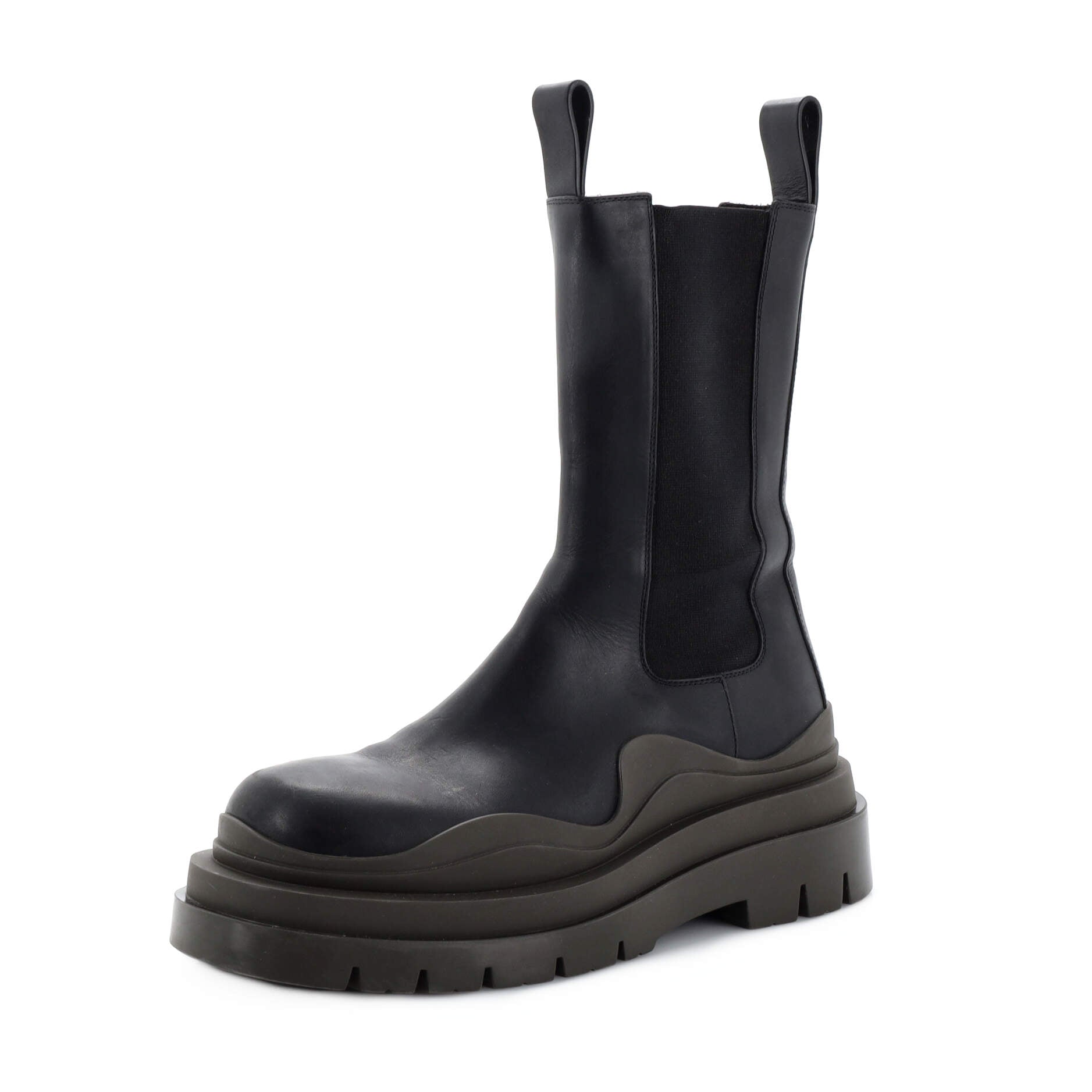 Women's Tire Chelsea Boots Leather and Rubber