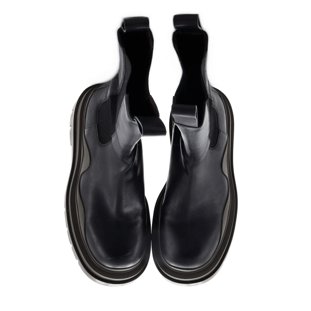 Women's Tire Chelsea Boots Leather and Rubber