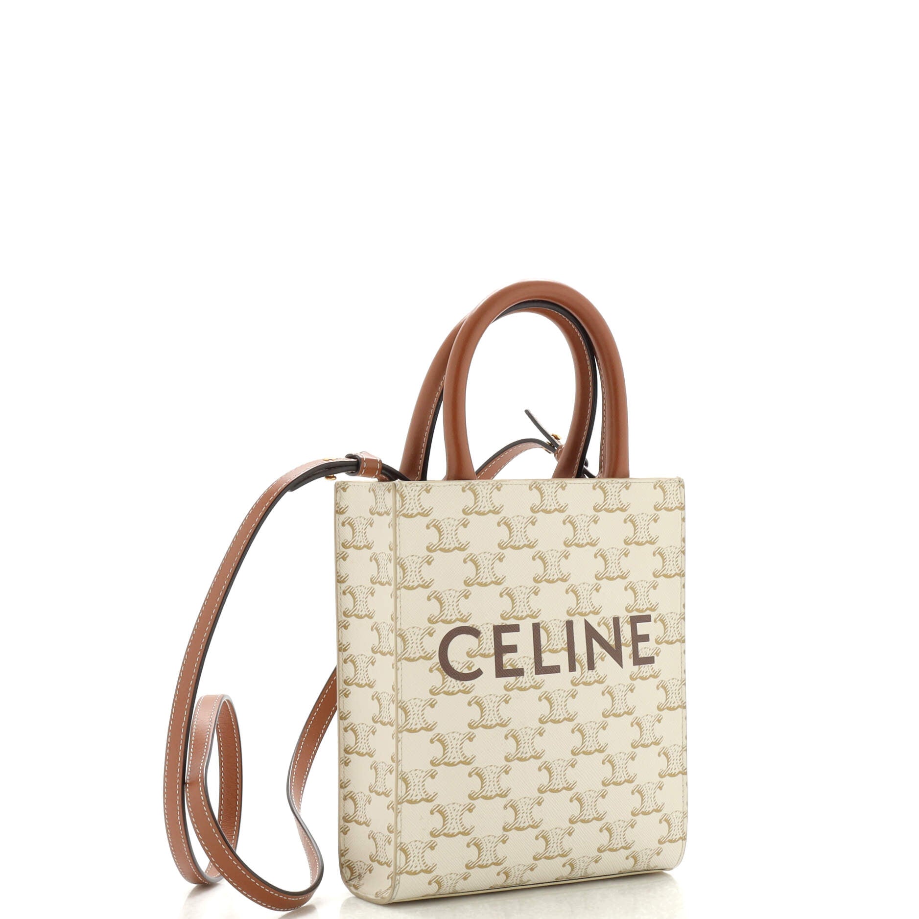 Vertical Cabas Tote Triomphe Coated Canvas Mini