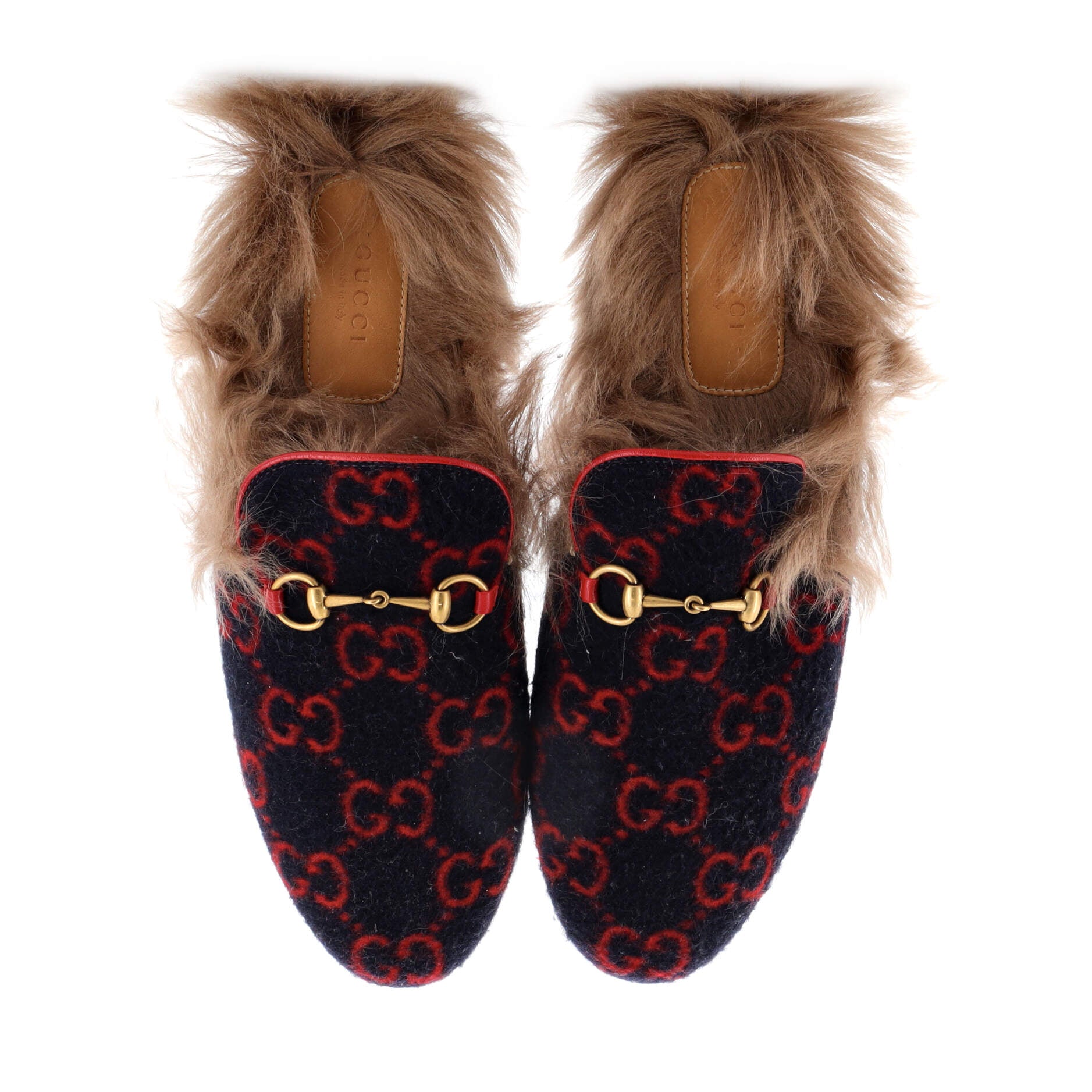 Women's Princetown Mules GG Wool with Lamb Hair