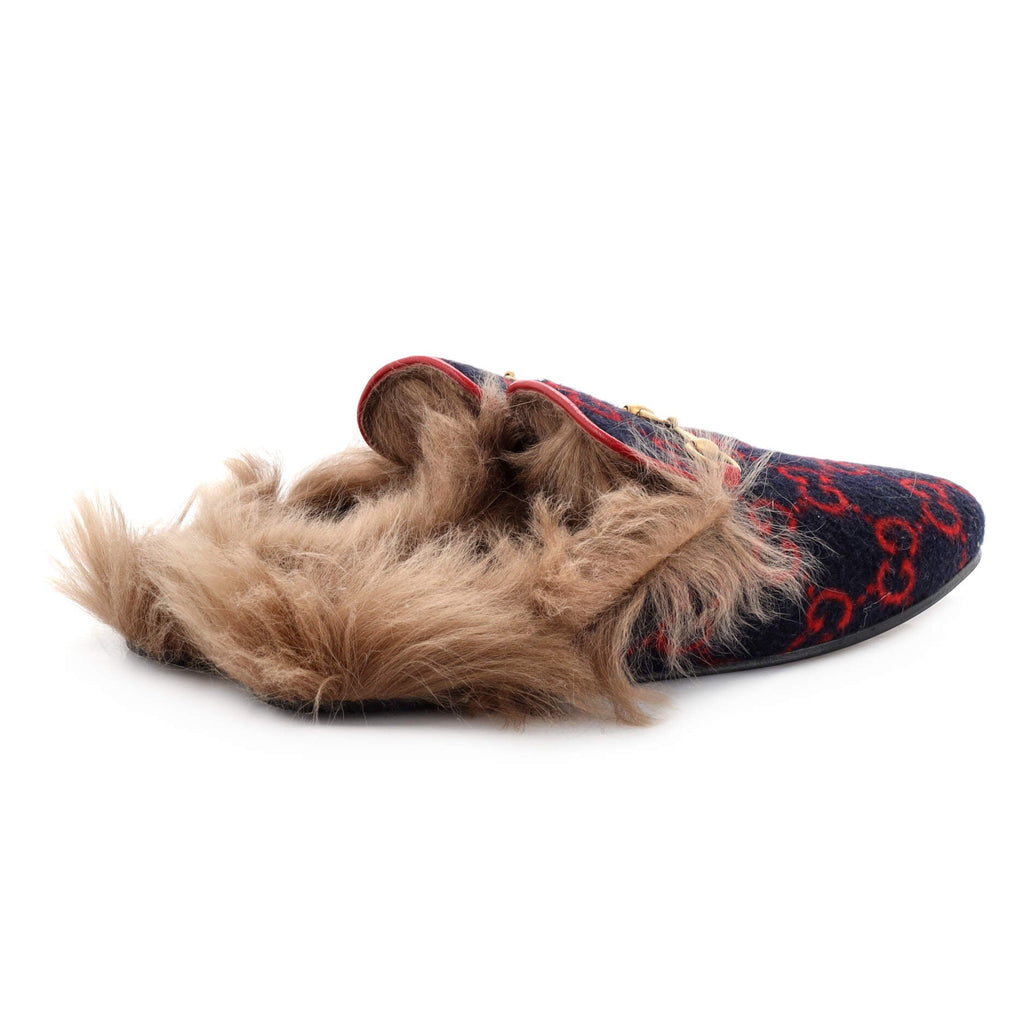 Women's Princetown Mules GG Wool with Lamb Hair