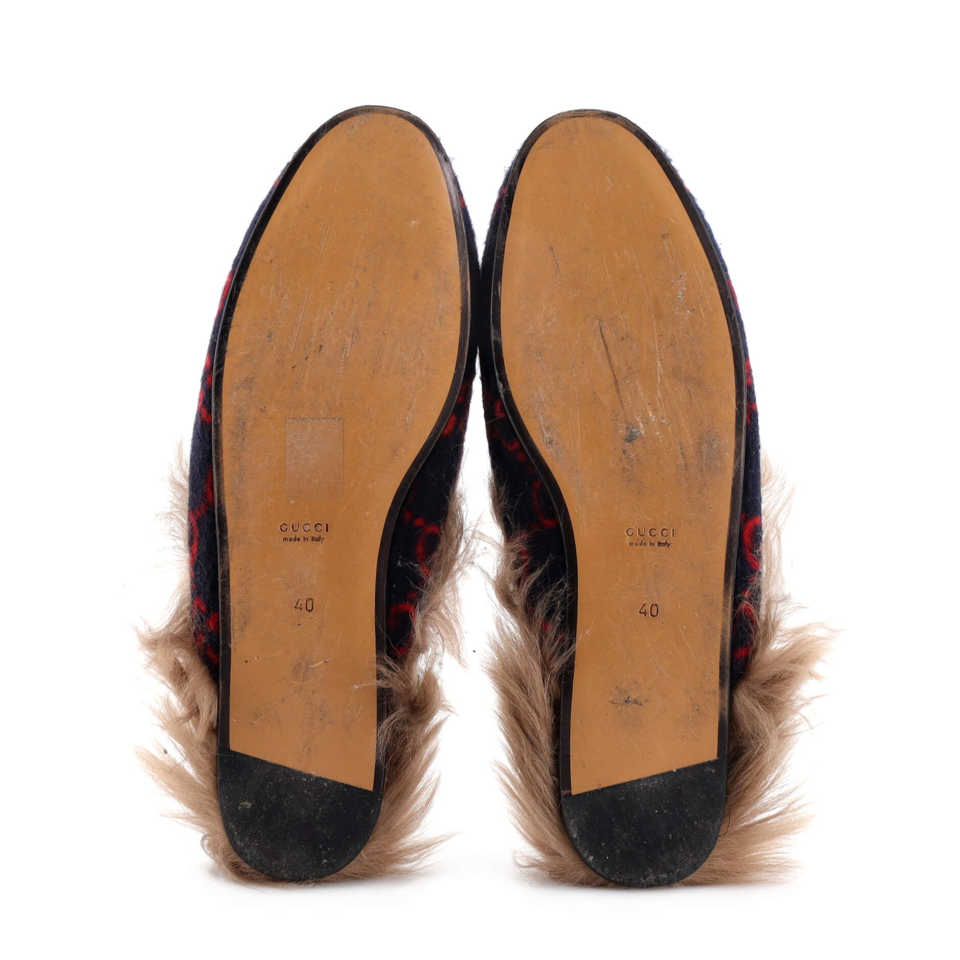 Women's Princetown Mules GG Wool with Lamb Hair