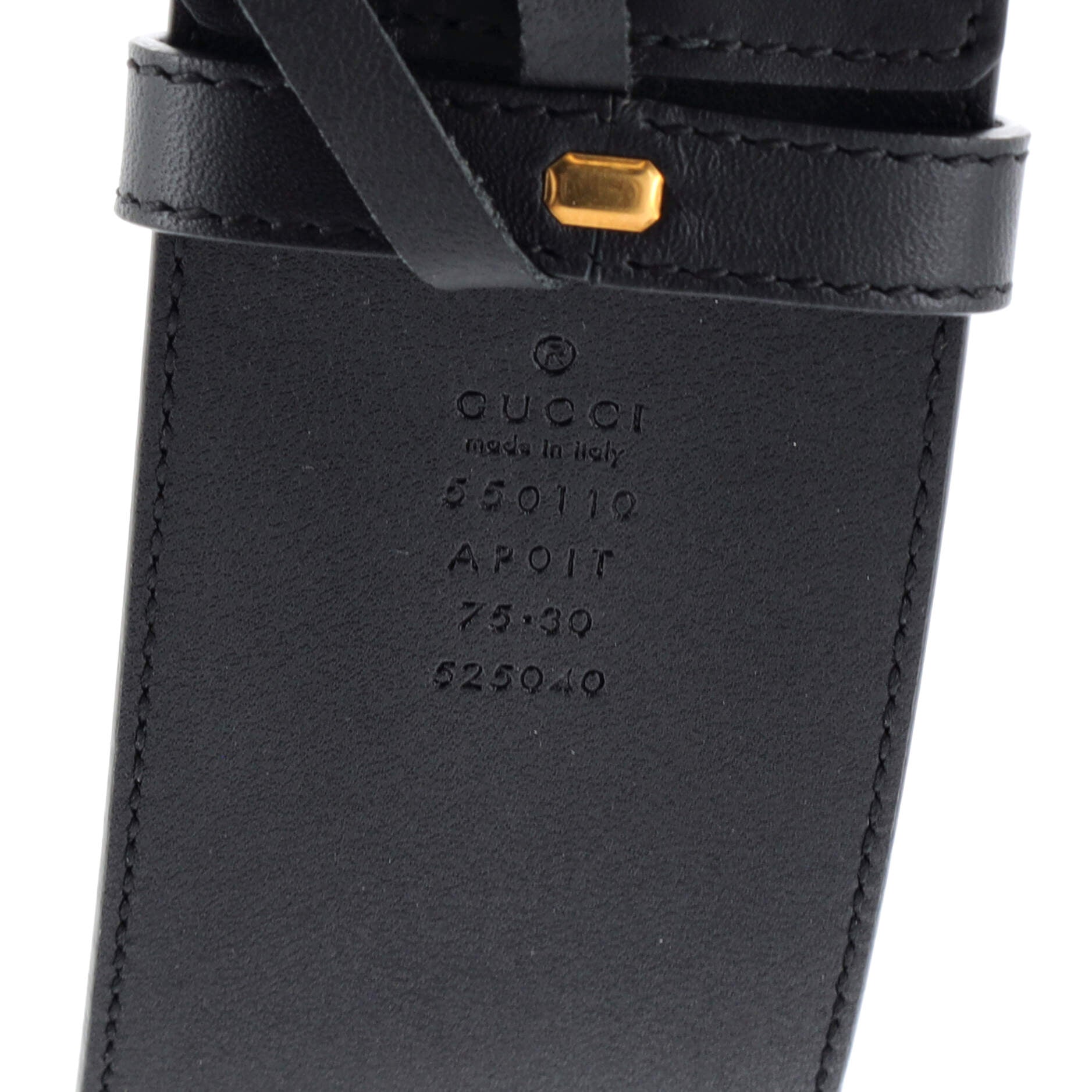 Pearly GG Marmont Belt Leather Extra Wide 75
