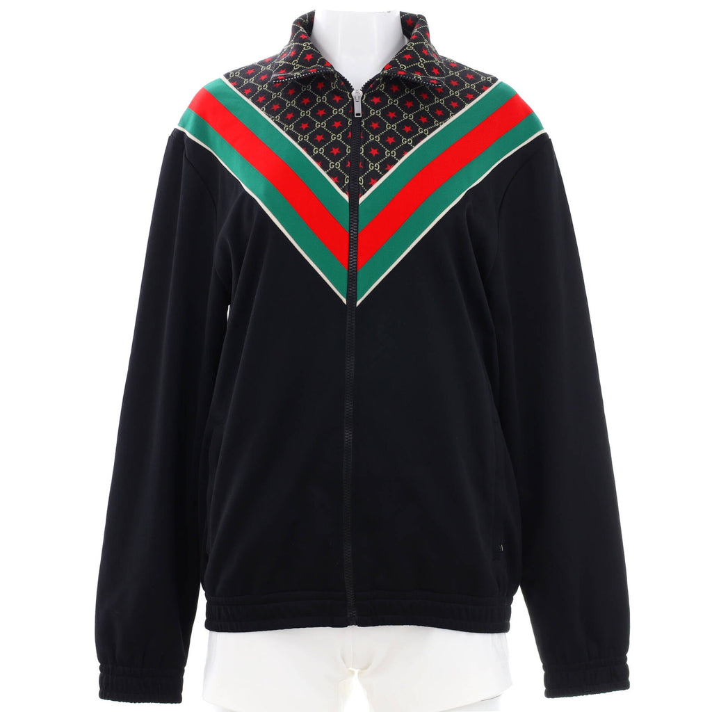 Zip Track Jacket GG Polyester and Cotton Blend