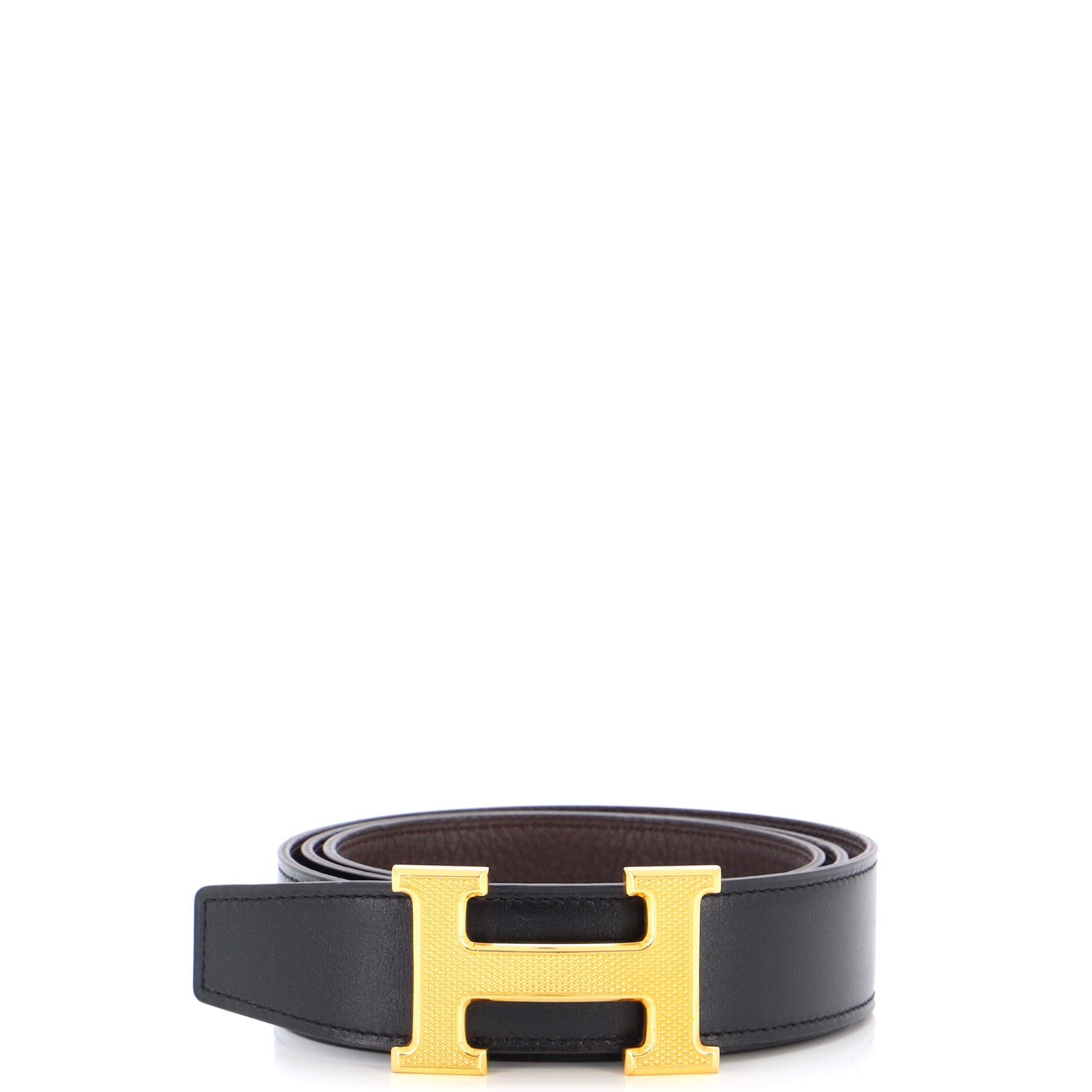 Constance Reversible Belt Leather with Guilloche Hardware Medium 90