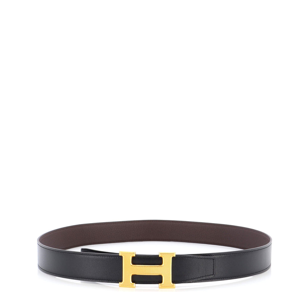 Constance Reversible Belt Leather with Guilloche Hardware Medium 90