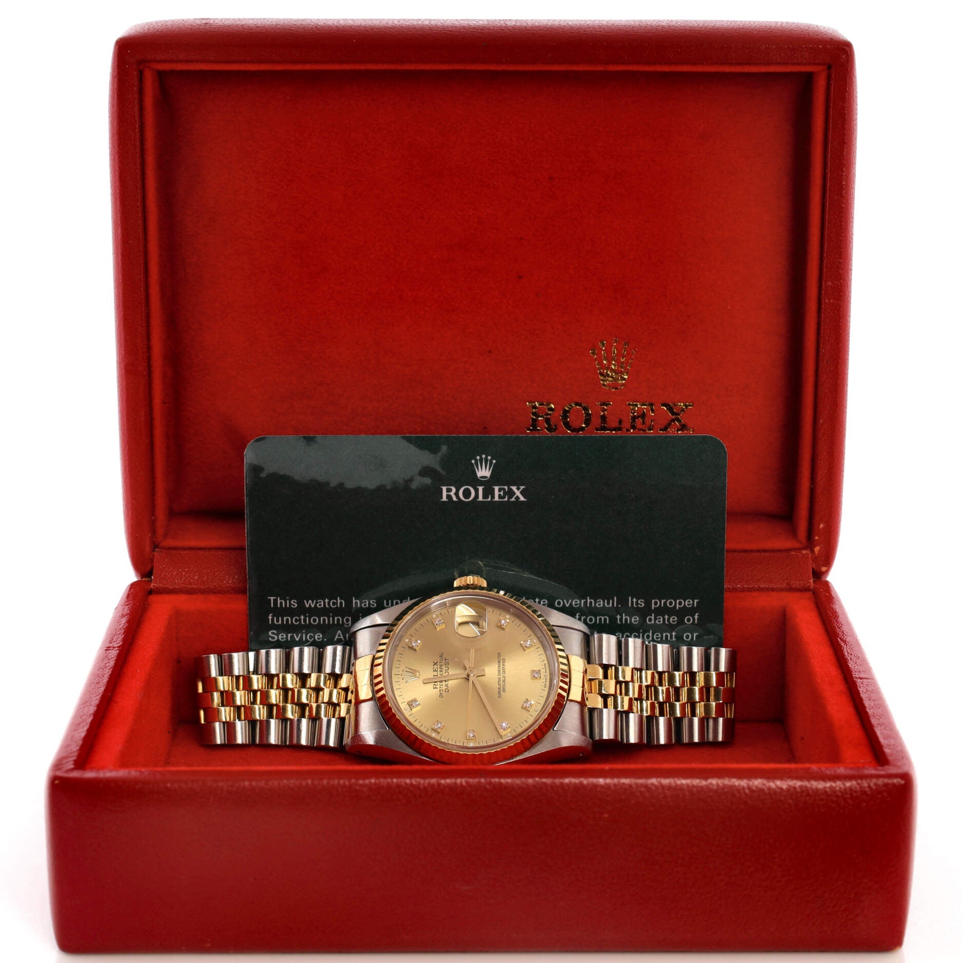 Oyster Perpetual Datejust Automatic Watch Stainless Steel and Yellow Gold with Diamond Markers 36