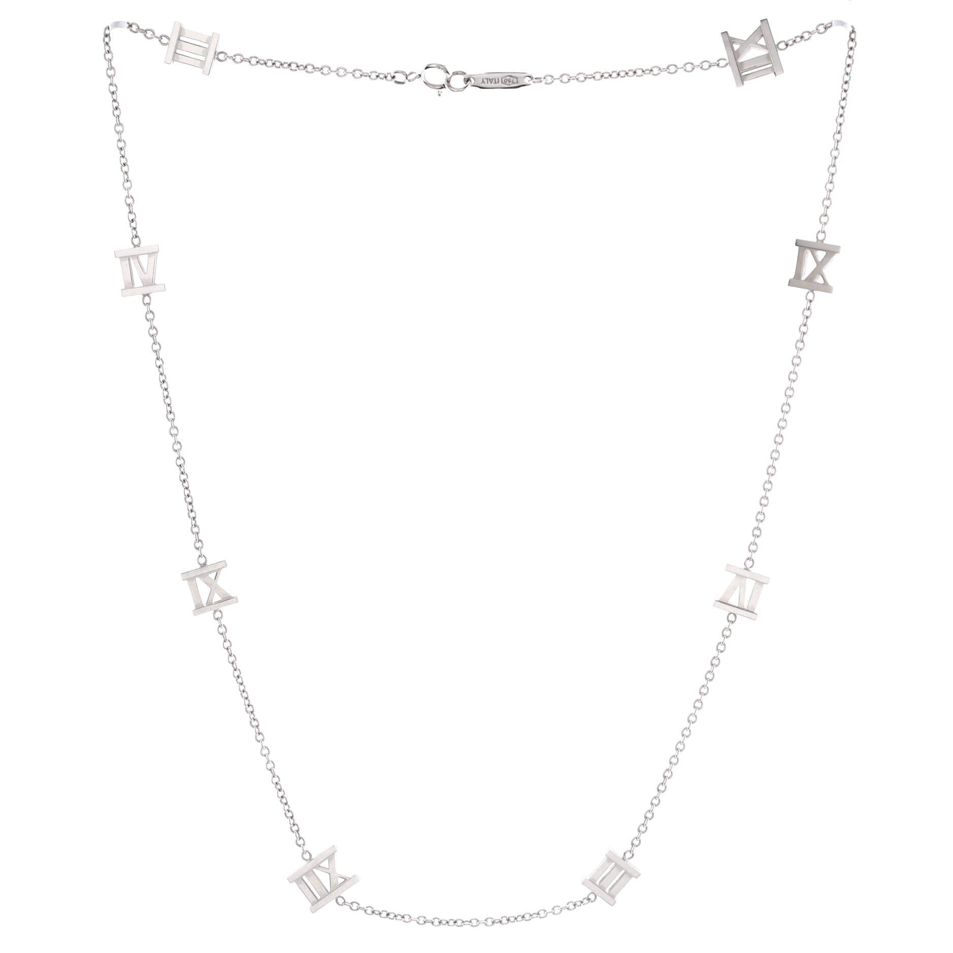 Atlas 8 Station Chain Necklace 18K White Gold